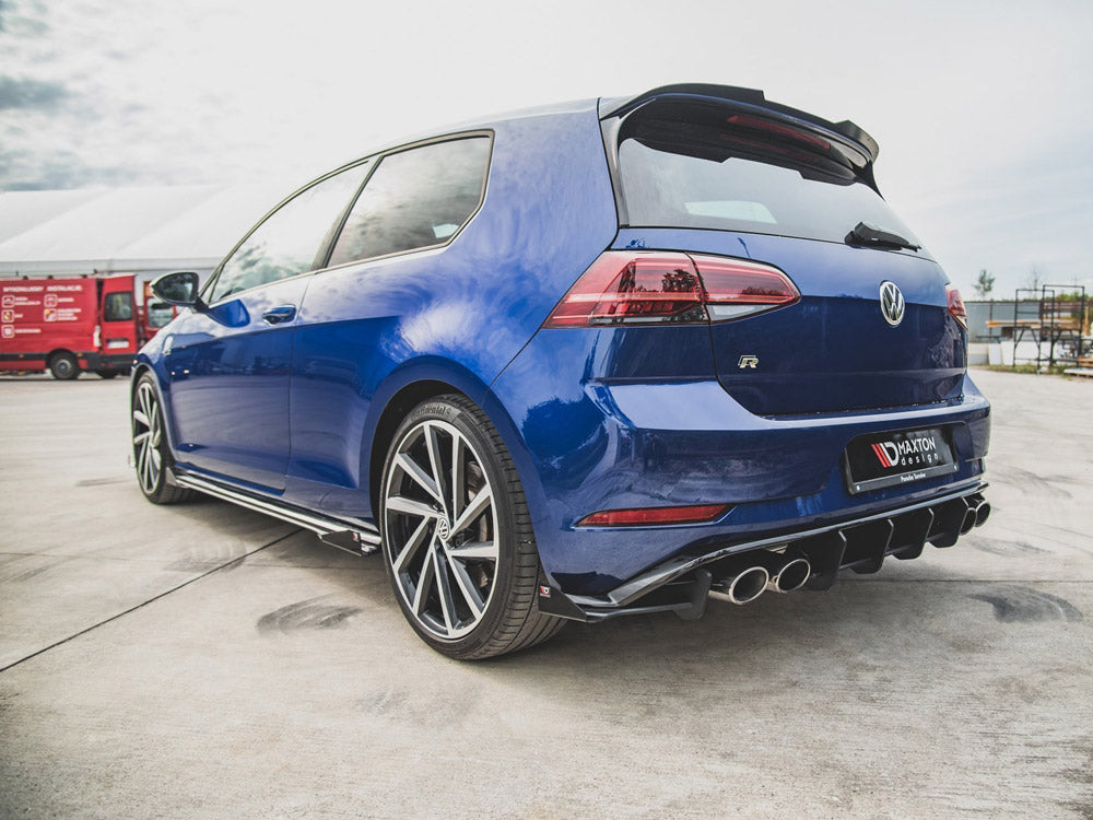 Street Pro Rear Side Splitters + Flaps Volkswagen Golf R Mk7 Facelift