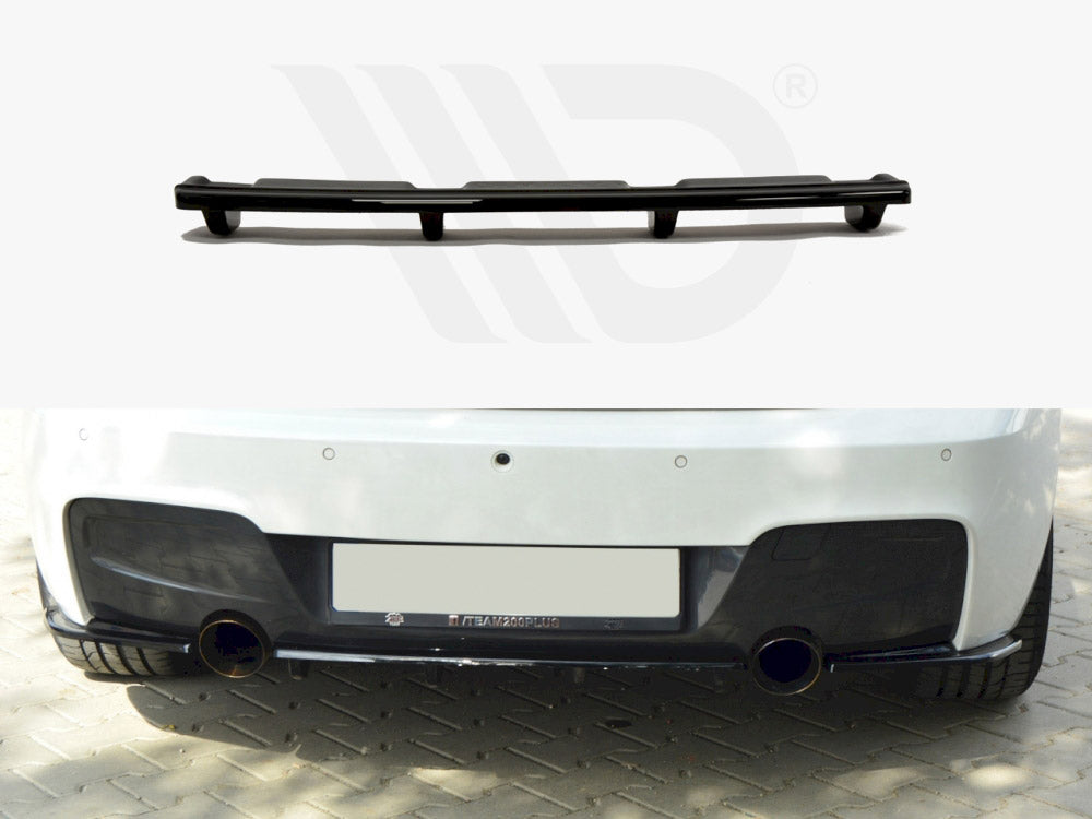 Central Rear Splitter (Vertical Bars) Bmw 1 F20 / F21 - Textured