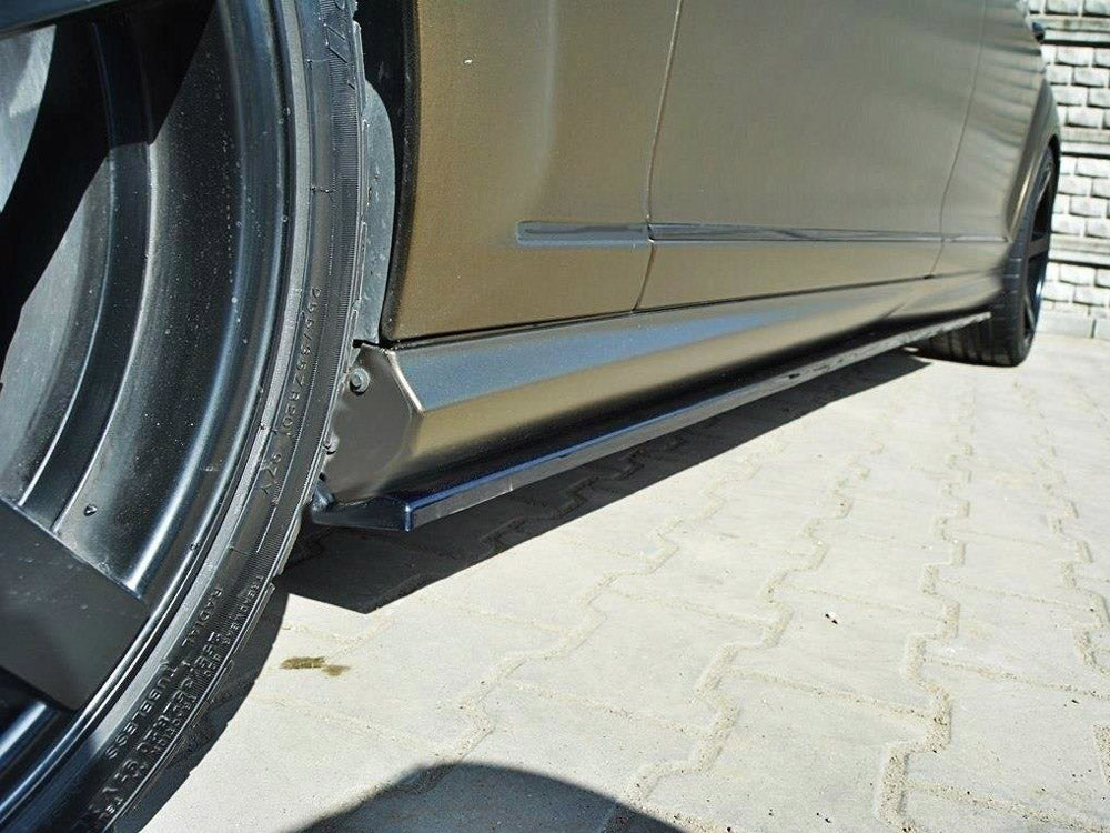 Side Skirts Diffusers Mercedes S-class W221 AMG LWB - Textured