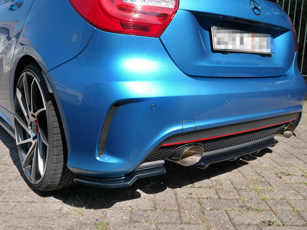 Central Rear Splitter (Vertical Bars) Mercedes A-class W176 Amg-line Pre-facelift (2013-2015)
