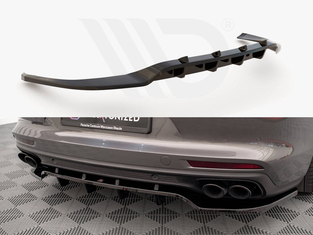 Rear Splitter (Vertical Bars) Porsche Panamera Turbo S E-Hybrid / Panamera E-Hybrid / Panamera 4S 971
