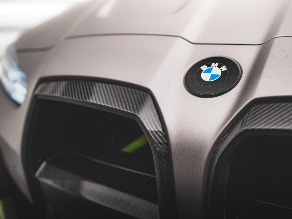 Carbon Fiber Front Grill + License Plate Holder Base Bmw M4 G82 / M3 G80
