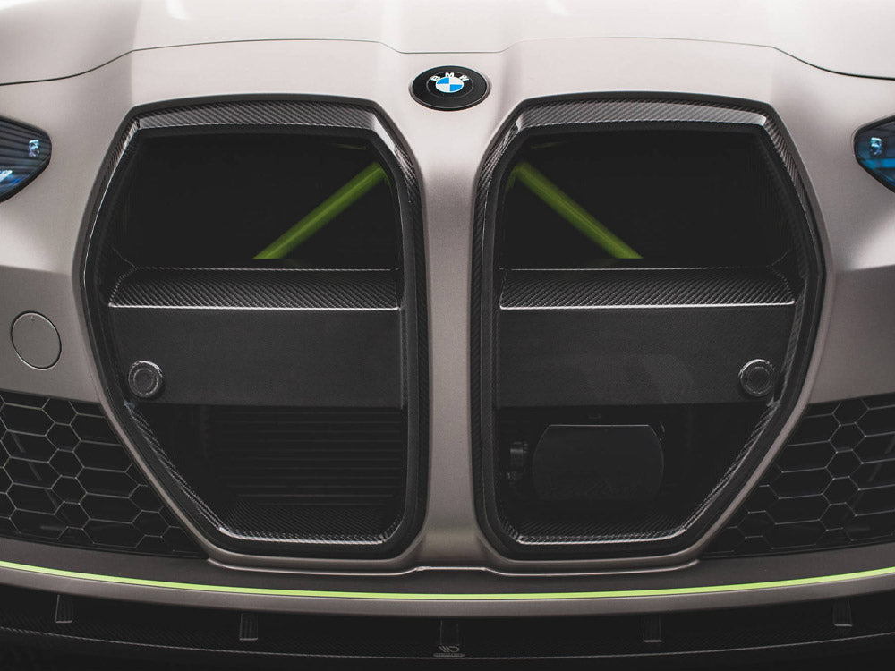 Carbon Fiber Front Grill + License Plate Holder Base Bmw M4 G82 / M3 G80