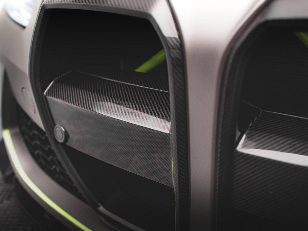 Carbon Fiber Front Grill + License Plate Holder Base Bmw M4 G82 / M3 G80