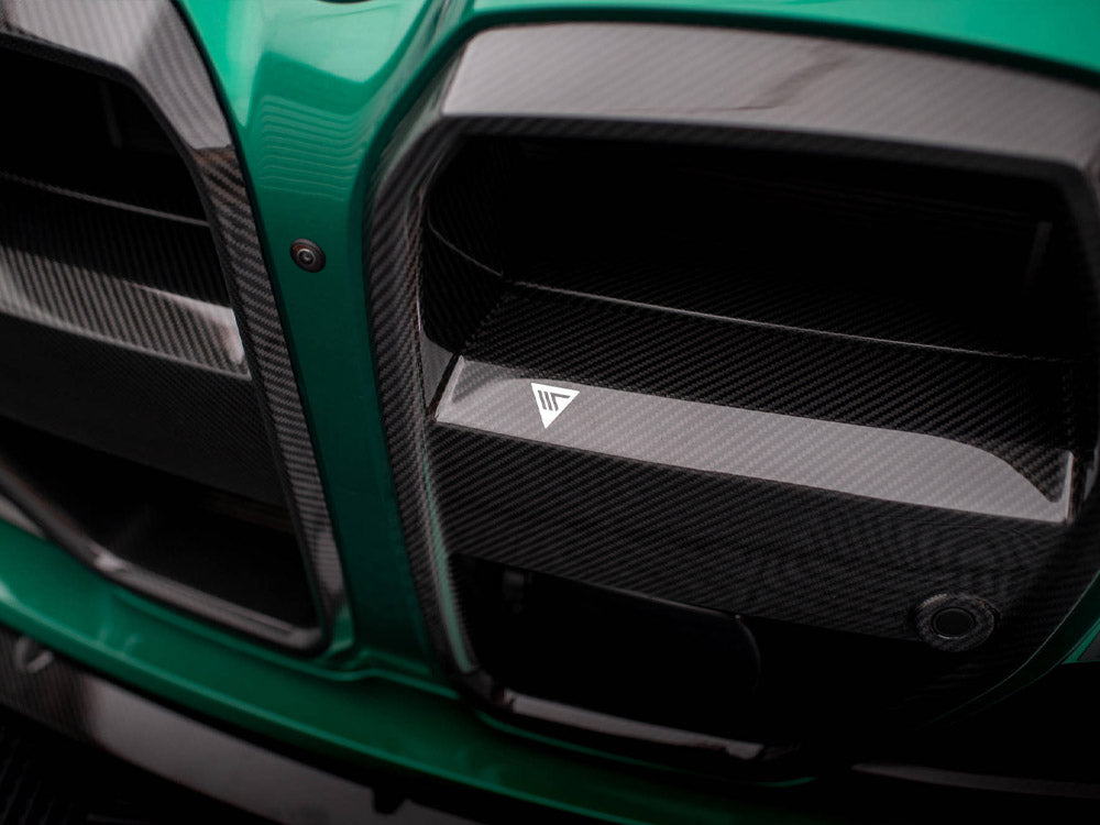 Carbon Fiber Front Grill + License Plate Holder Base Bmw M4 G82 / M3 G80