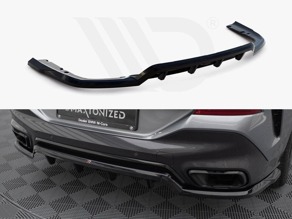 Central Rear Splitter (Vertical Bars) V.1 Bmw X6 M-Pack G06 Facelift