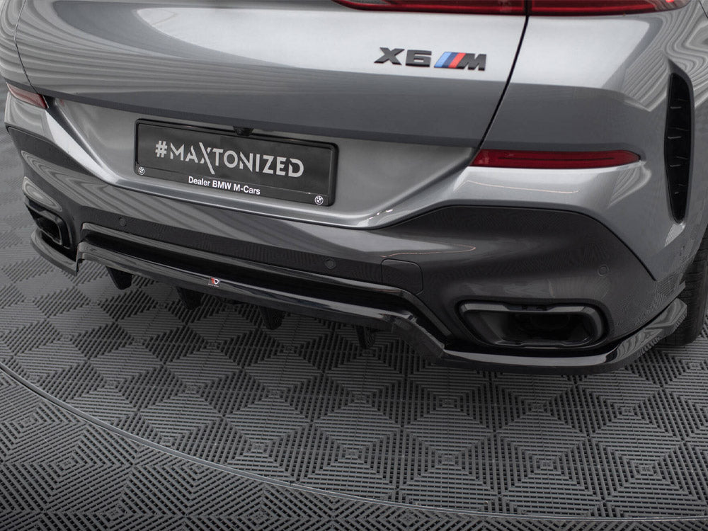 Central Rear Splitter (Vertical Bars) V.1 Bmw X6 M-Pack G06 Facelift