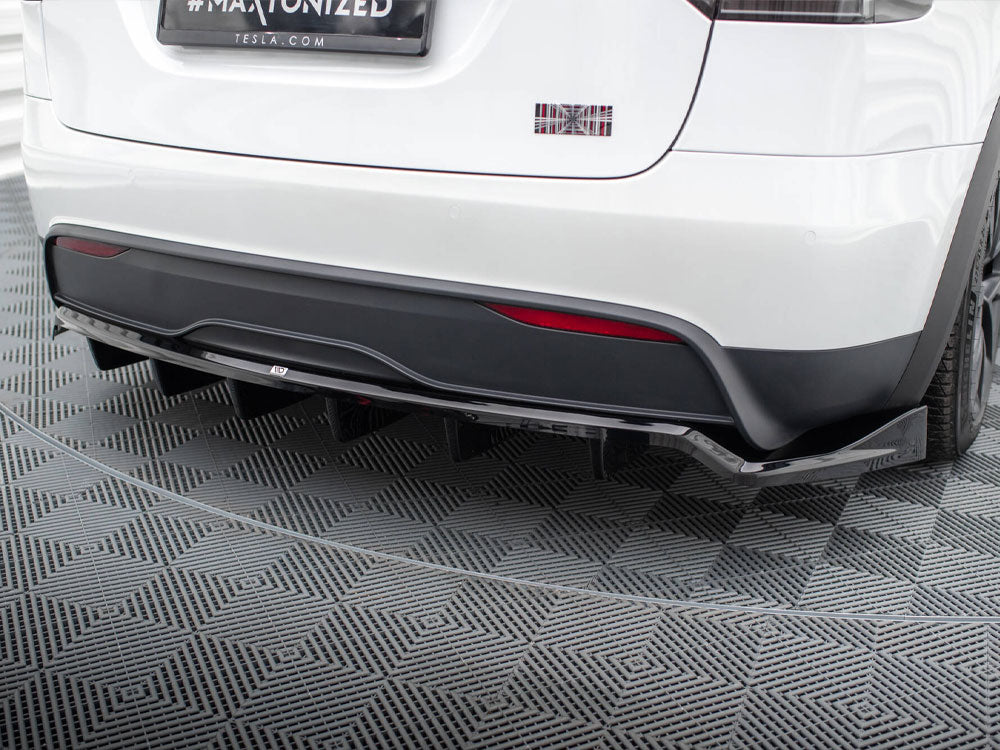 Rear Splitter (Vertical Bars) Tesla Model X Mk1 Facelift