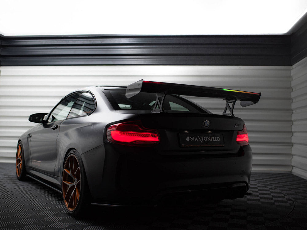 Carbon Spoiler With Internal Brackets Uprights + Led Bmw M2 F87