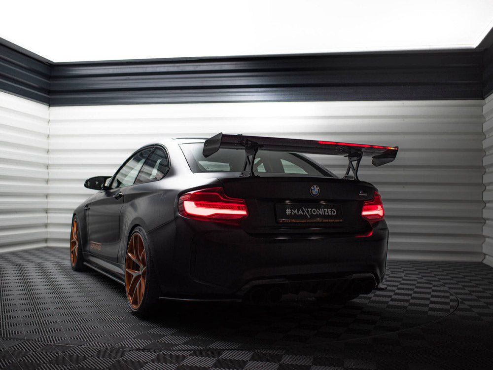 Carbon Spoiler With Internal Brackets Uprights + Led Bmw M2 F87