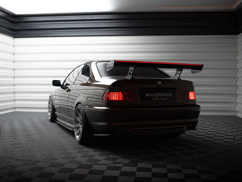 Carbon Spoiler With Internal Brackets Uprights + Led Bmw 3 Coupe E46