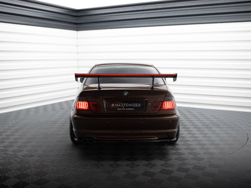 Carbon Spoiler With Internal Brackets Uprights + Led Bmw 3 Coupe E46
