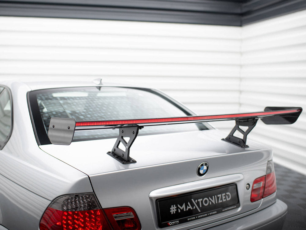 Carbon Spoiler With Internal Brackets Uprights + Led Bmw 3 Coupe E46