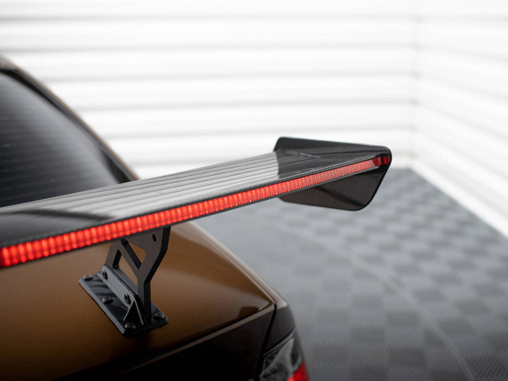 Carbon Spoiler With Internal Brackets Uprights + Led Bmw 3 Coupe E46