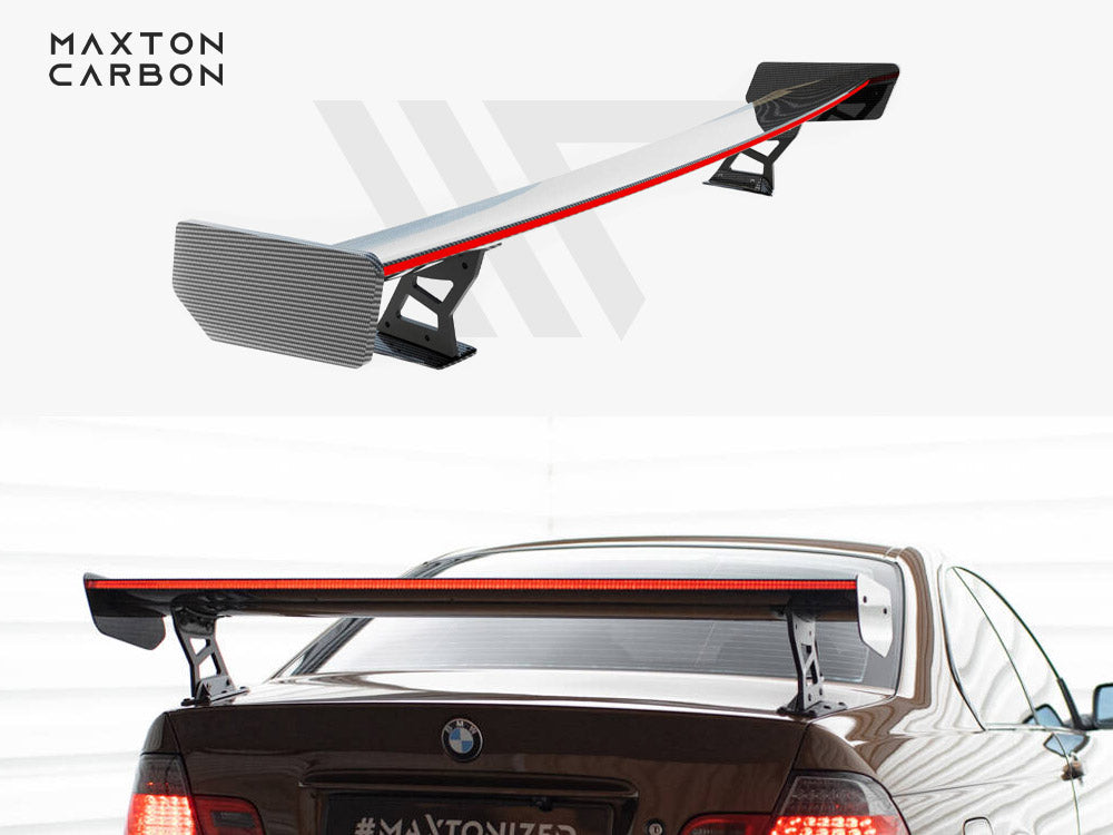 Carbon Spoiler With External Brackets Uprights + Led Bmw 3 Coupe E46