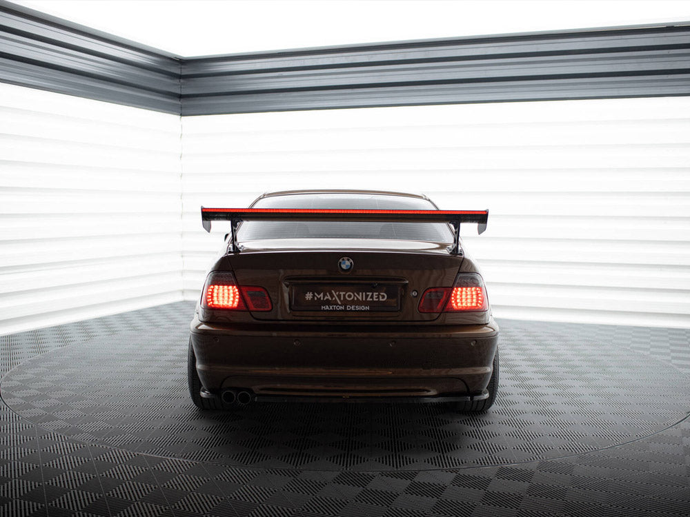 Carbon Spoiler With External Brackets Uprights + Led Bmw 3 Coupe E46