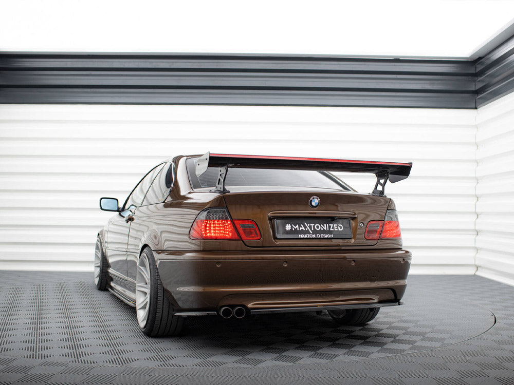 Carbon Spoiler With External Brackets Uprights + Led Bmw 3 Coupe E46