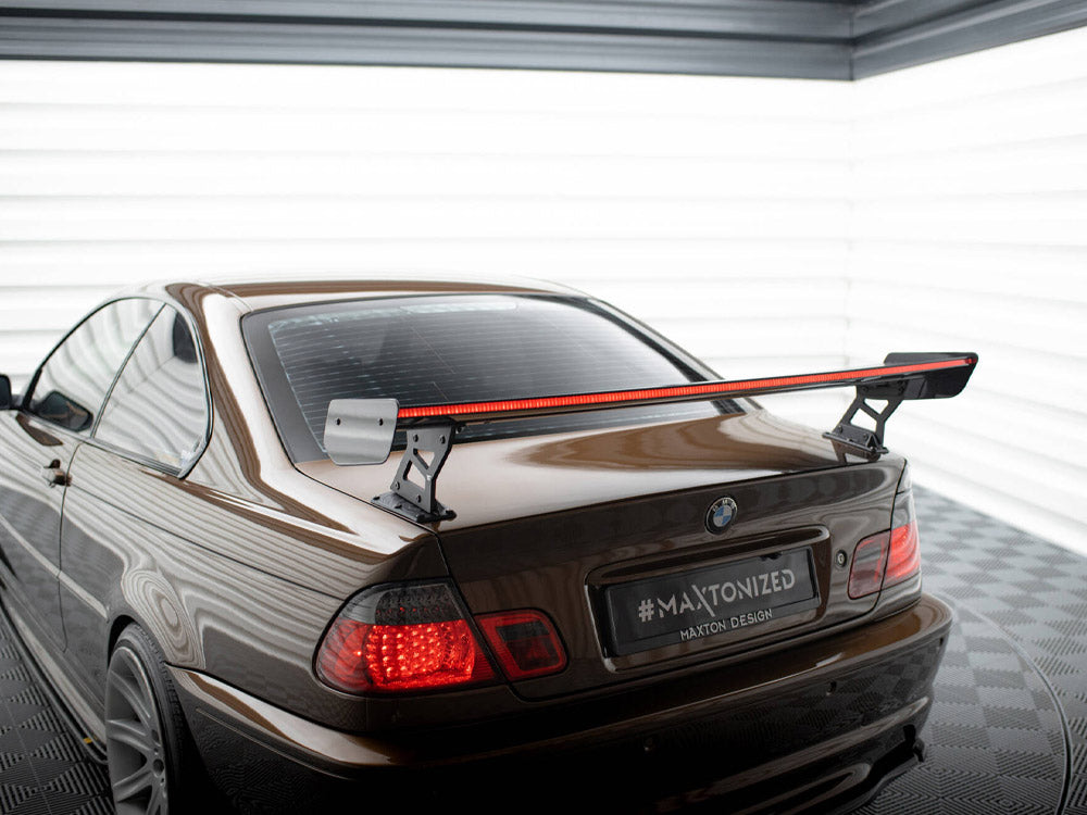Carbon Spoiler With External Brackets Uprights + Led Bmw 3 Coupe E46
