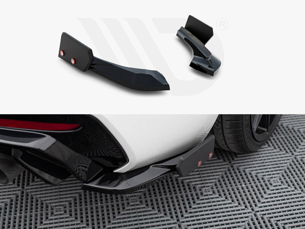 Rear Side Splitters V.5 + Flaps (For Rear Valance V.3) Bmw 1 M-Pack / M140I F20 Facelift