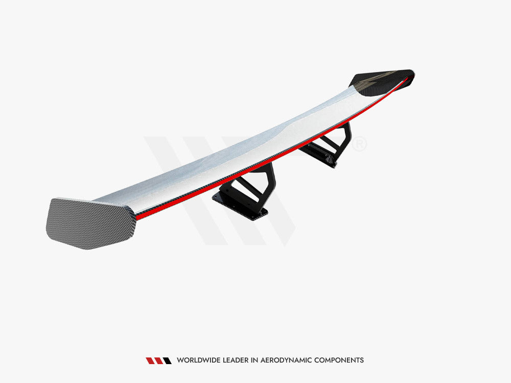 Carbon Spoiler With Internal Brackets Uprights V.2 + Led Porsche 718 Cayman Gts 982C