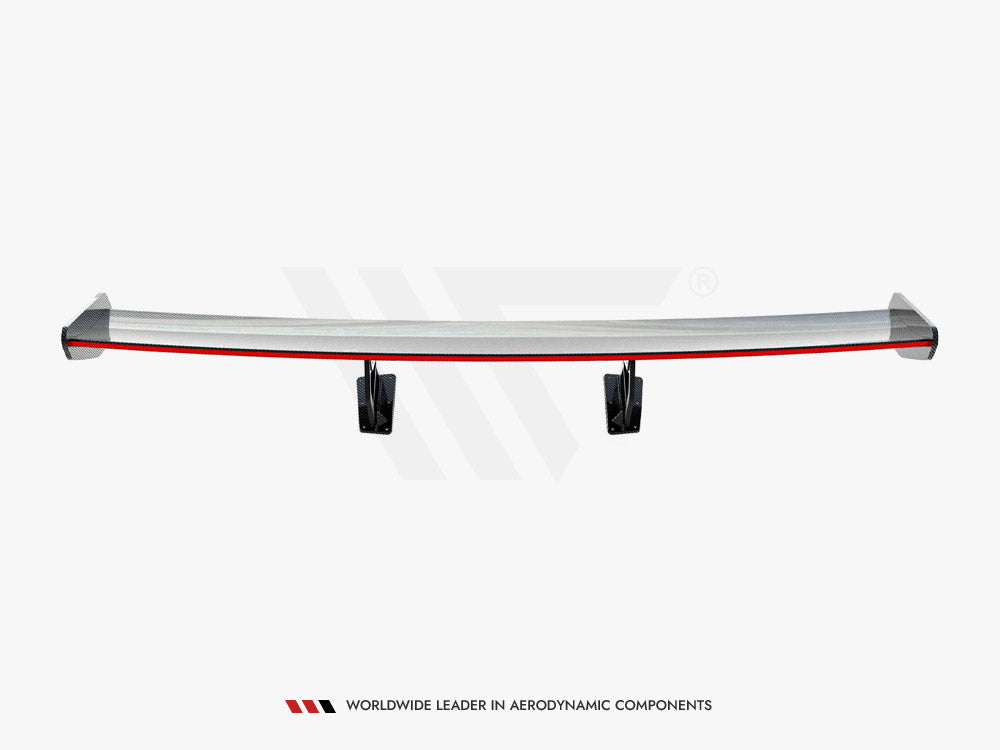 Carbon Spoiler With Internal Brackets Uprights V.2 + Led Porsche 718 Cayman Gts 982C