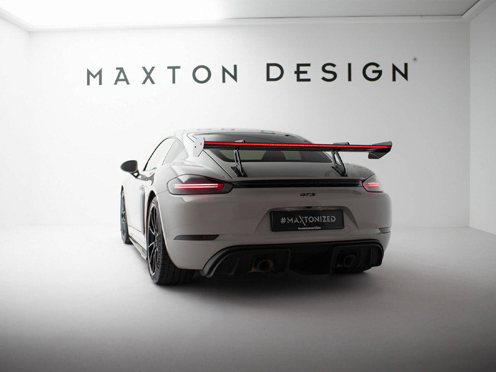 Carbon Spoiler With Upper Swan Mounting V.1 + Led Porsche 718 Cayman Gts 982C
