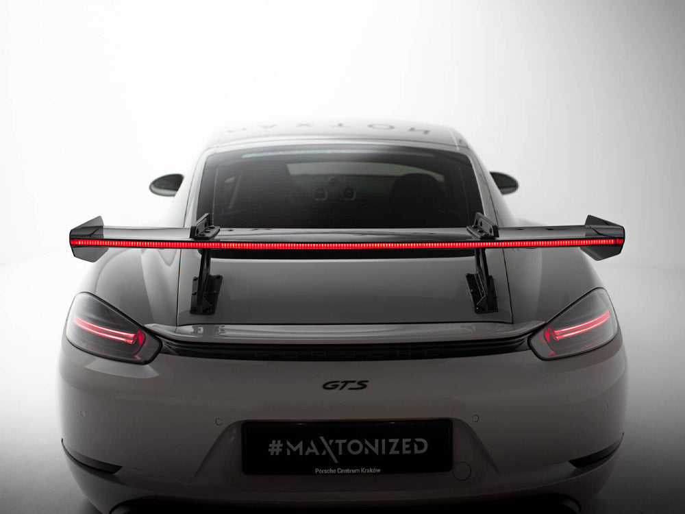 Carbon Spoiler With Upper Swan Mounting V.1 + Led Porsche 718 Cayman Gts 982C