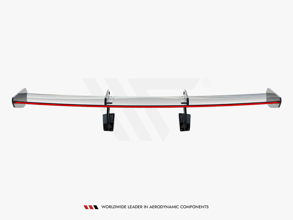 Carbon Spoiler With Upper Swan Mounting V.2 + Led Porsche 718 Cayman Gts 982C