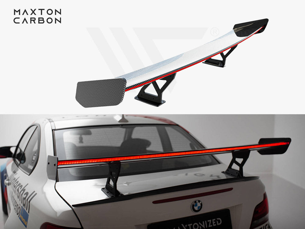 Carbon Spoiler With Internal Brackets Uprights V.2 + Led Bmw 1 M E82
