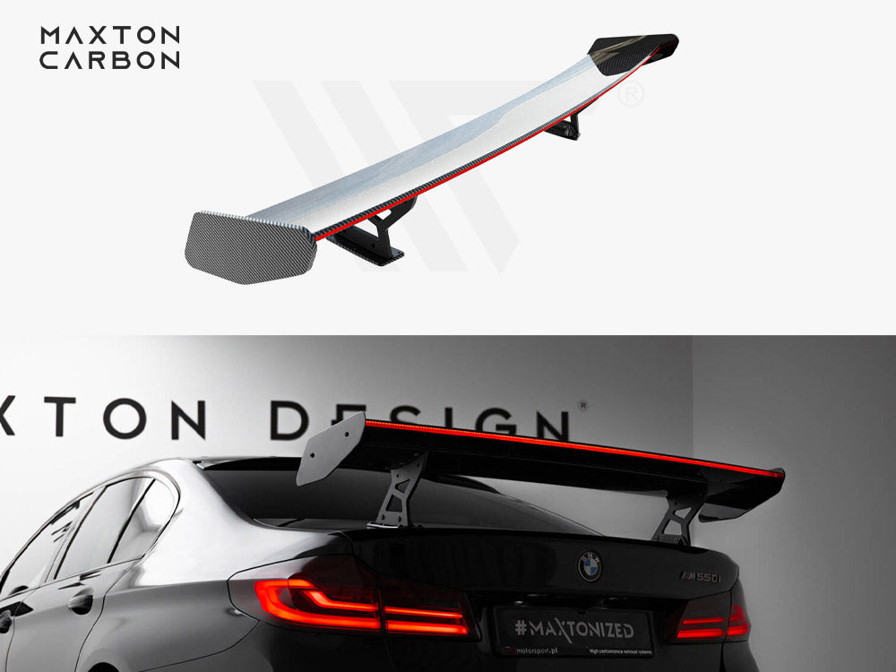 Carbon Spoiler With Internal Brackets Uprights + Led Bmw 5 / M5 Sedan G30 / F90