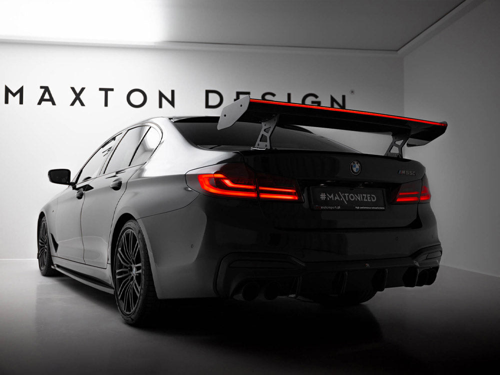 Carbon Spoiler With Internal Brackets Uprights + Led Bmw 5 / M5 Sedan G30 / F90