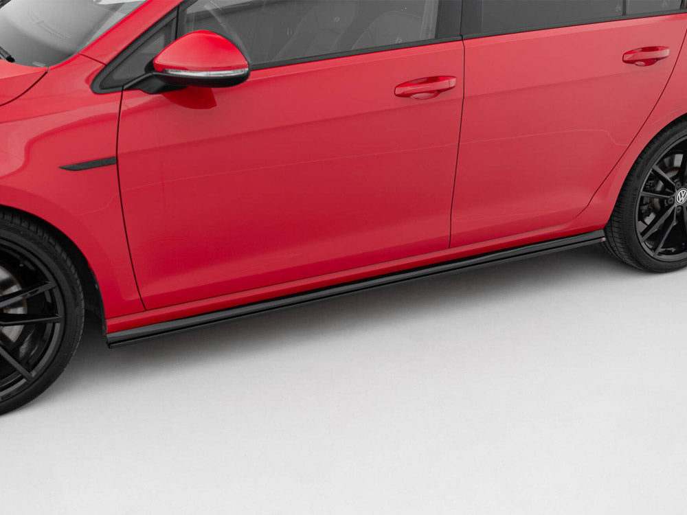 Side Skirts Diffusers V.2 Volkswagen Golf R / R-Line Mk7 Facelift - Textured