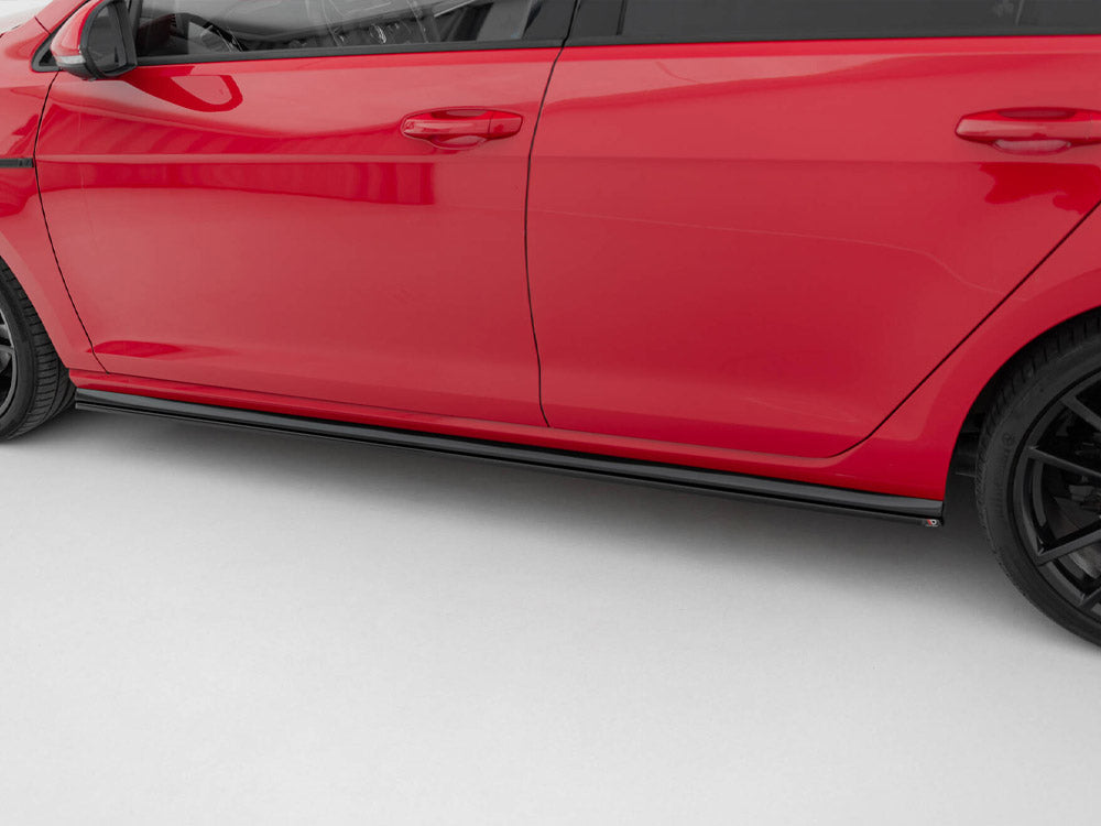 Side Skirts Diffusers V.2 Volkswagen Golf R / R-Line Mk7 Facelift - Textured