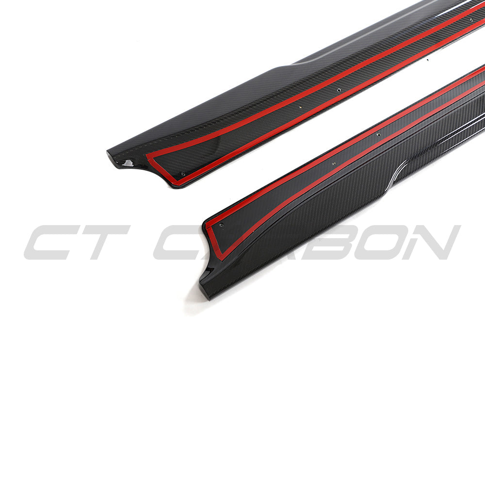 TESLA MODEL 3 2023+ CARBON FIBRE SIDE SKIRTS - V2