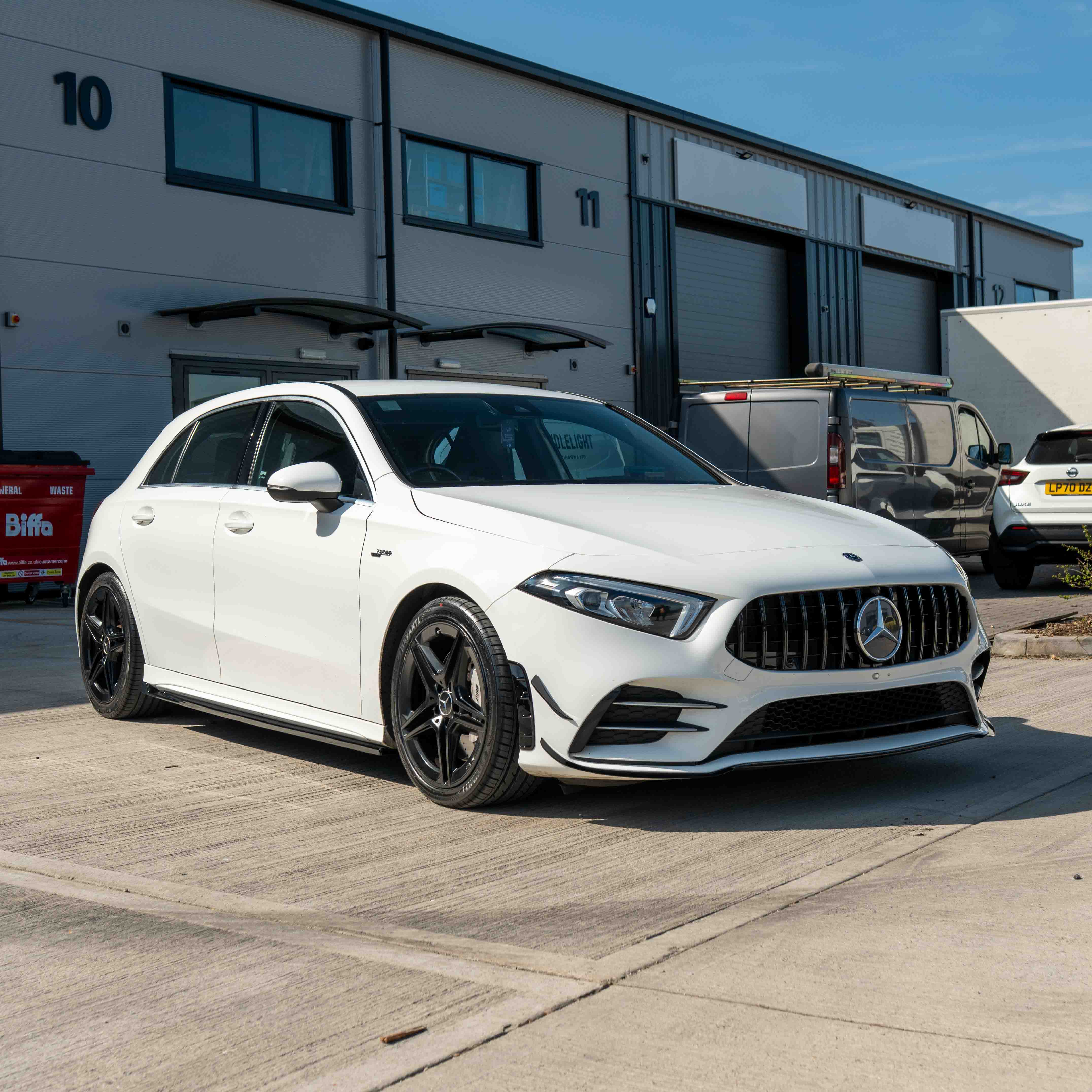 MERCEDES A-CLASS V177 & W177 2018-2022 GLOSS BLACK SPLITTER & CANARDS