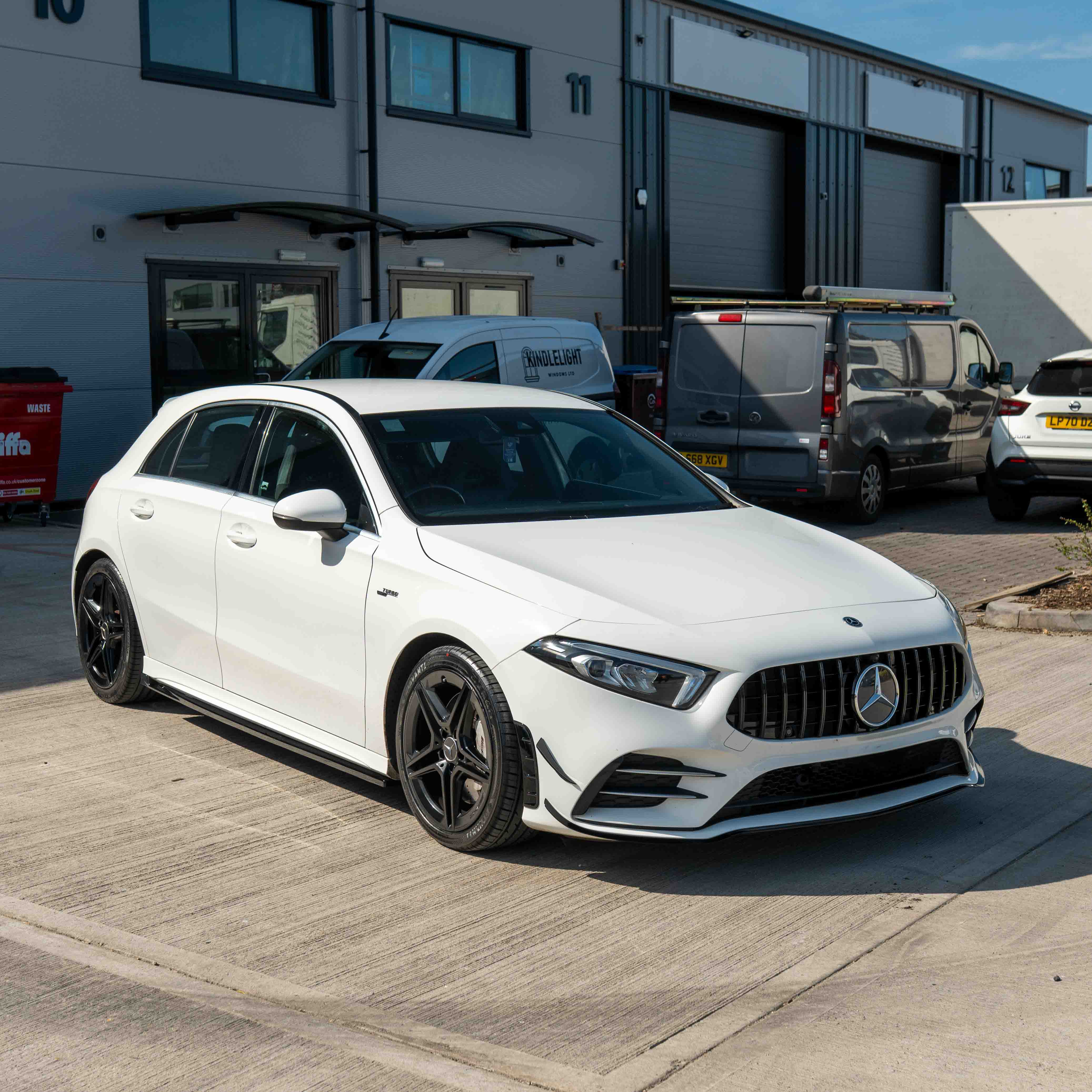 MERCEDES A-CLASS V177 & W177 2018-2022 GLOSS BLACK SPLITTER & CANARDS