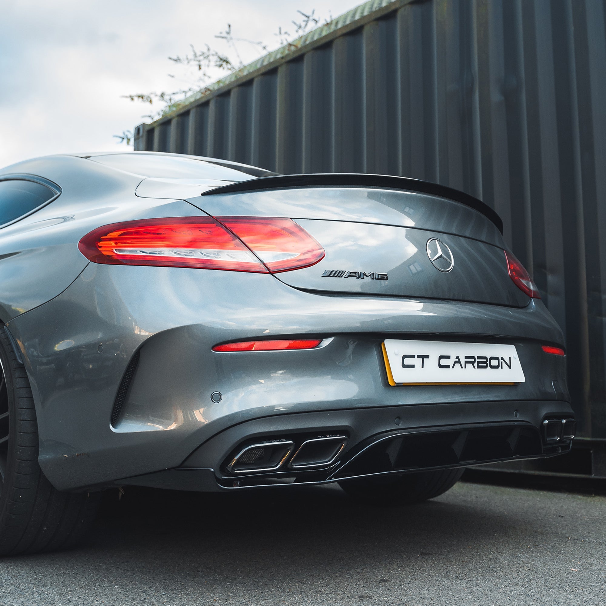 MERCEDES C-CLASS COUPE W205 GLOSS BLACK DIFFUSER & TIPS