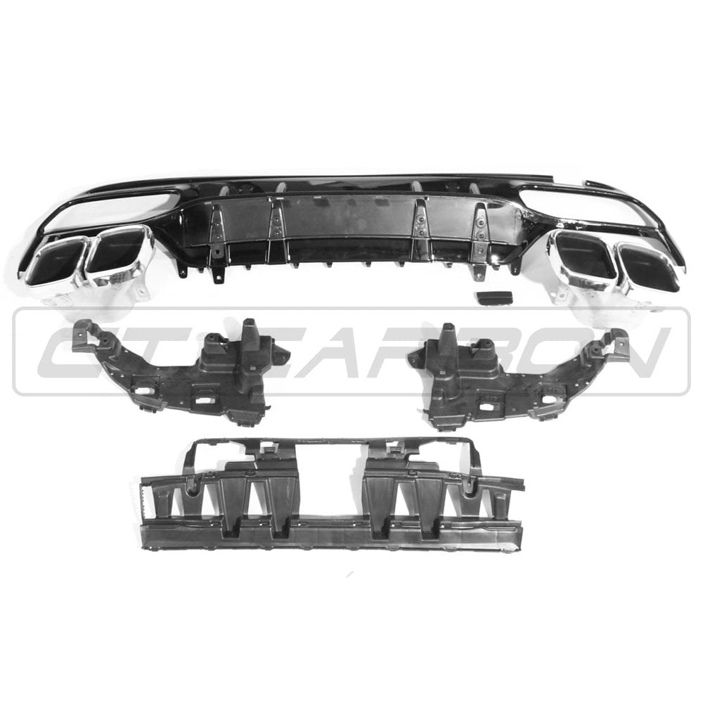 CT CARBON Diffuser MERCEDES C-CLASS SALOON/ESTATE W205 GLOSS BLACK DIFFUSER & TIPS