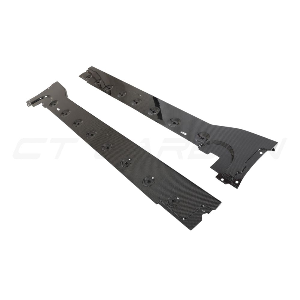 PORSCHE 911 992 TURBO S CARBON FIBRE SIDE SKIRTS - CT DESIGN