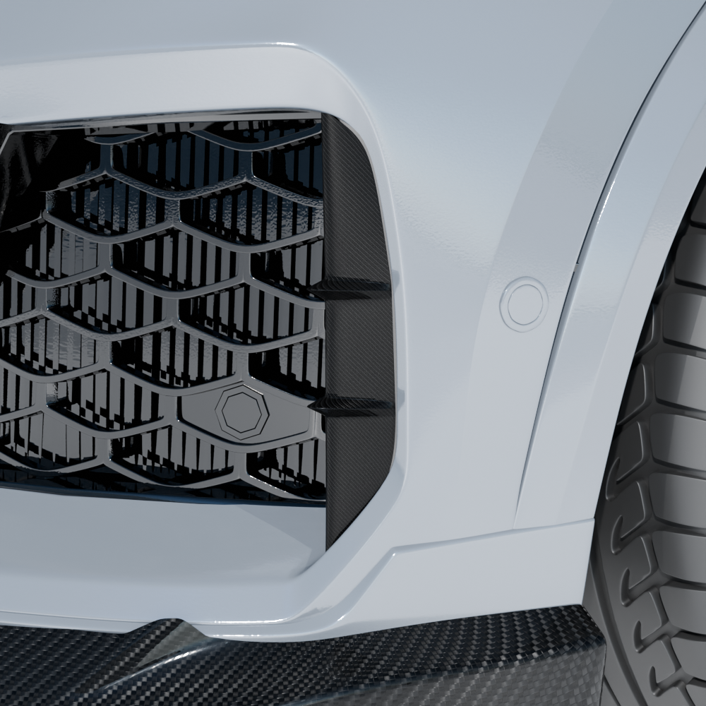 grille of the audi rsq8 facelift