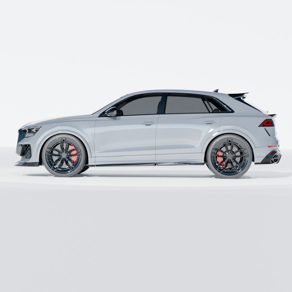 side of the audi rsq8 facelift carbon fibre kit