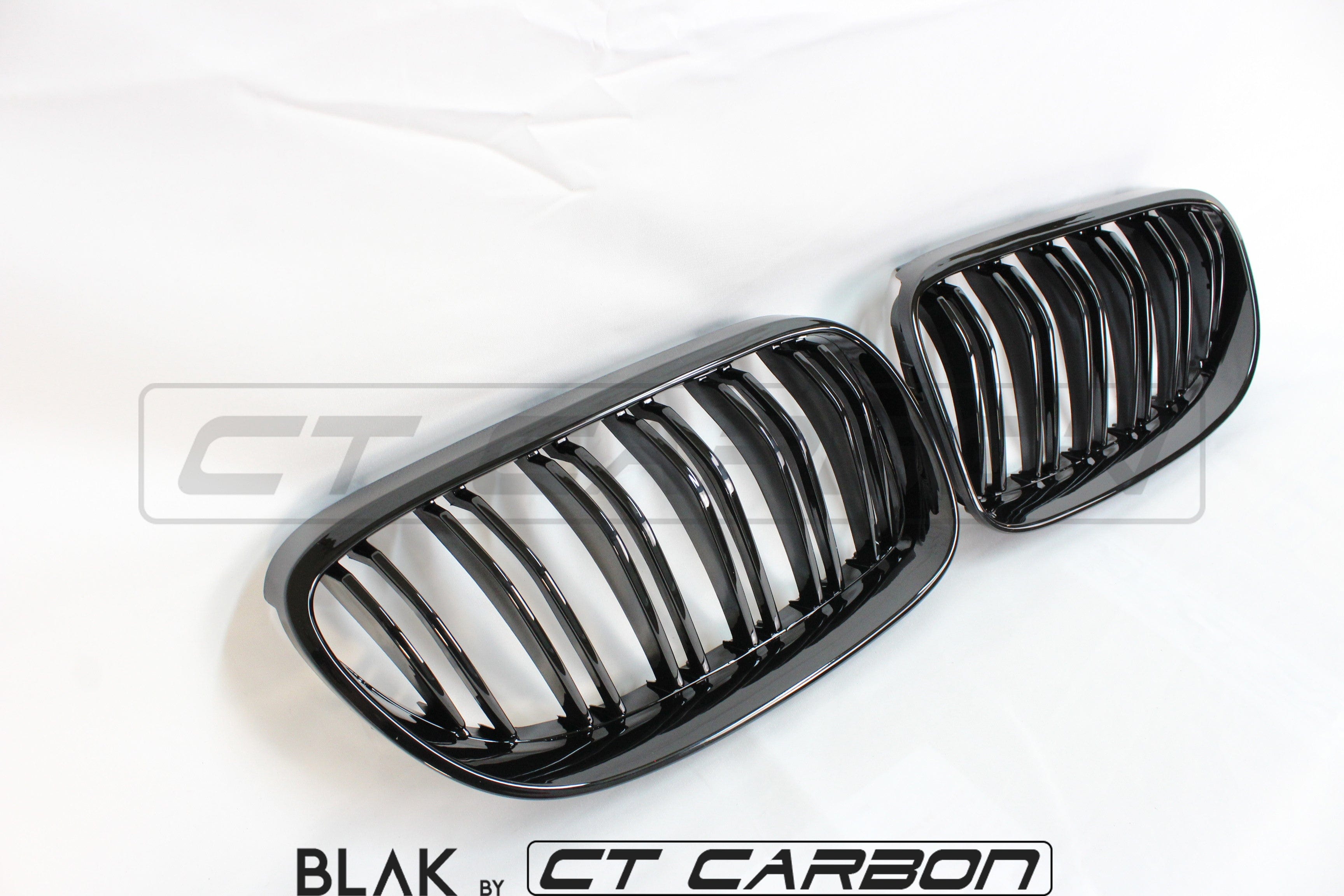 BLAK BY CT GRILLE BMW 3 SERIES E92 & E93 LCI DOUBLE SLAT BLACK GRILLES - BLAK BY CT CARBON