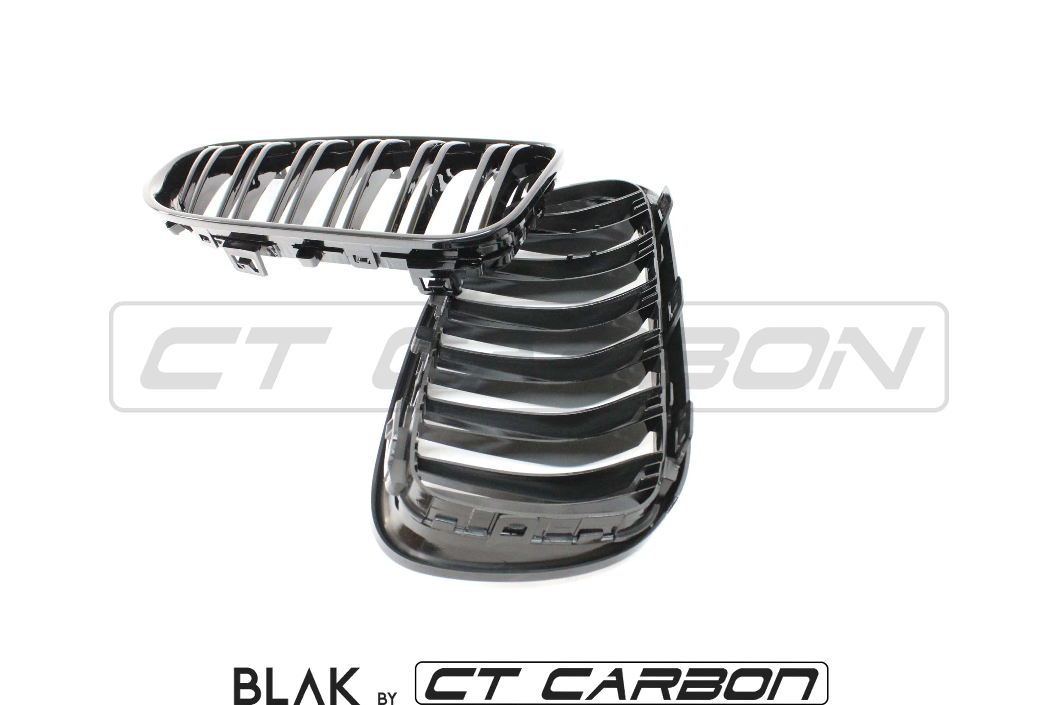 BLAK BY CT GRILLE BMW 3 SERIES E92 & E93 LCI DOUBLE SLAT BLACK GRILLES - BLAK BY CT CARBON