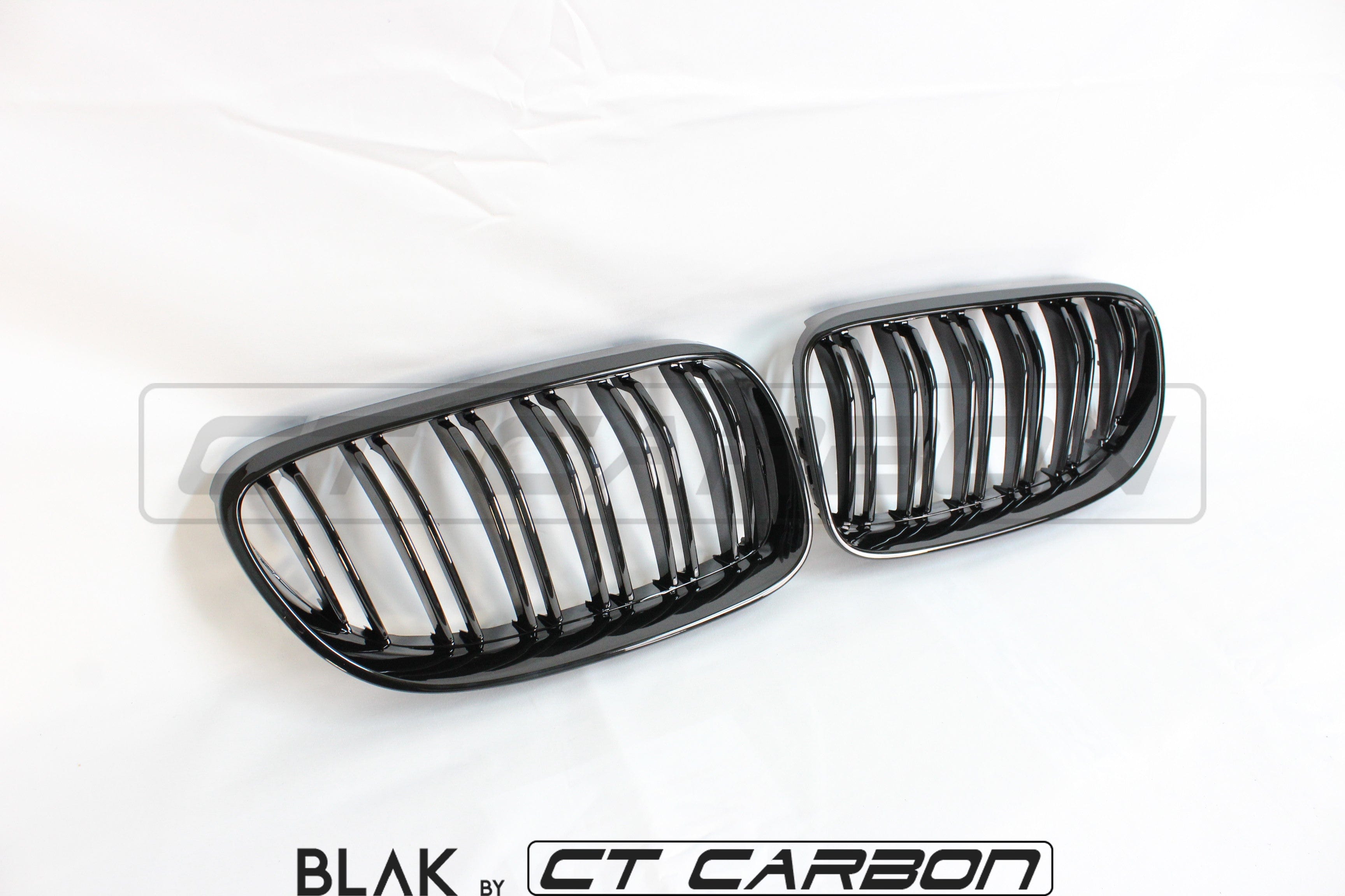 BLAK BY CT GRILLE BMW 3 SERIES E92 & E93 LCI DOUBLE SLAT BLACK GRILLES - BLAK BY CT CARBON