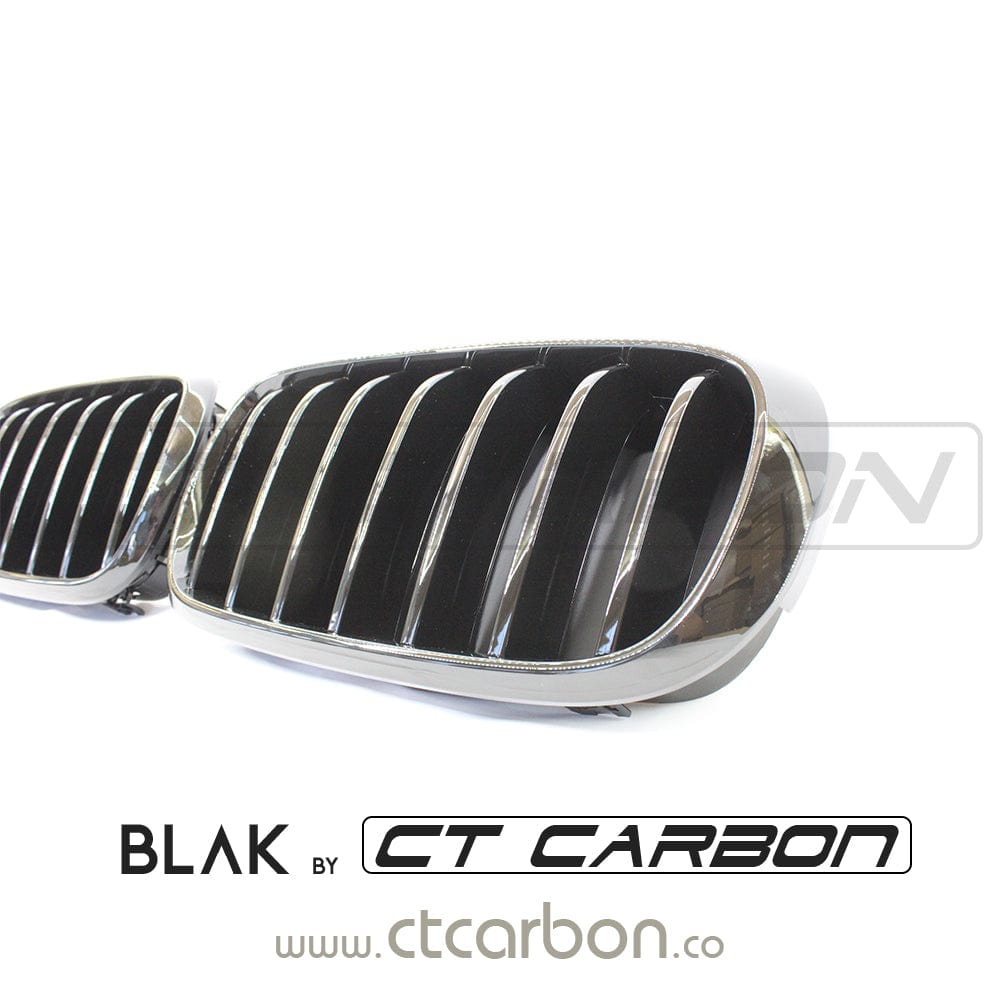 BLAK BY CT GRILLE BMW F15 & F16 X5 & X6 SINGLE SLAT BLACK GRILLES- BLAK BY CT CARBON
