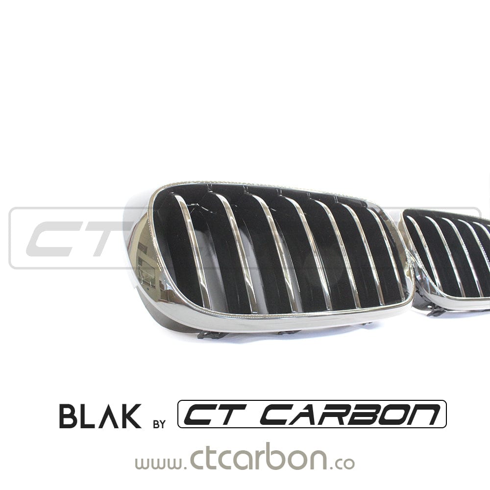 BLAK BY CT GRILLE BMW F15 & F16 X5 & X6 SINGLE SLAT BLACK GRILLES- BLAK BY CT CARBON