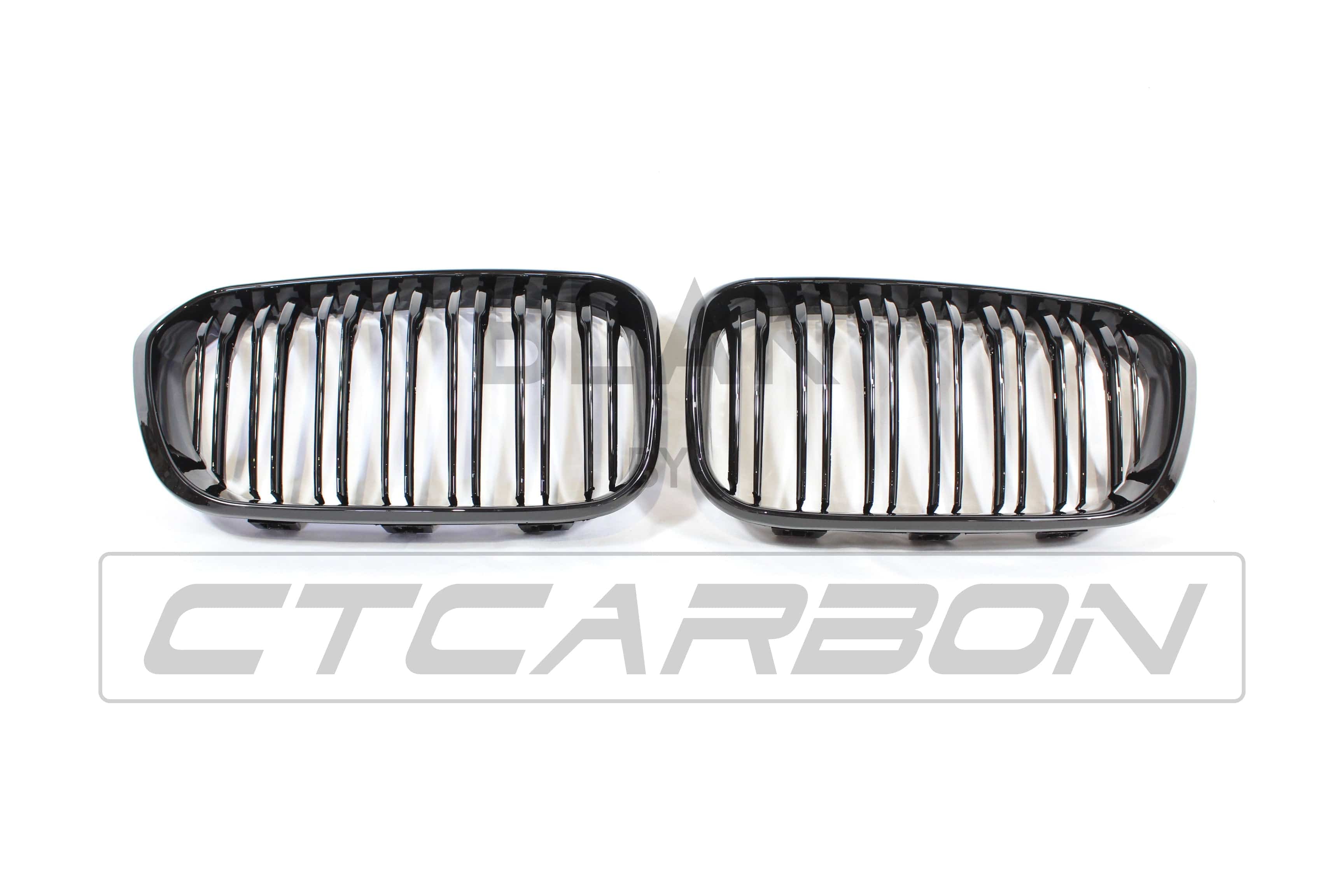 BLAK BY CT GRILLE BMW F20 1 SERIES LCI DOUBLE SLAT BLACK GRILLES - BLAK BY CT CARBON