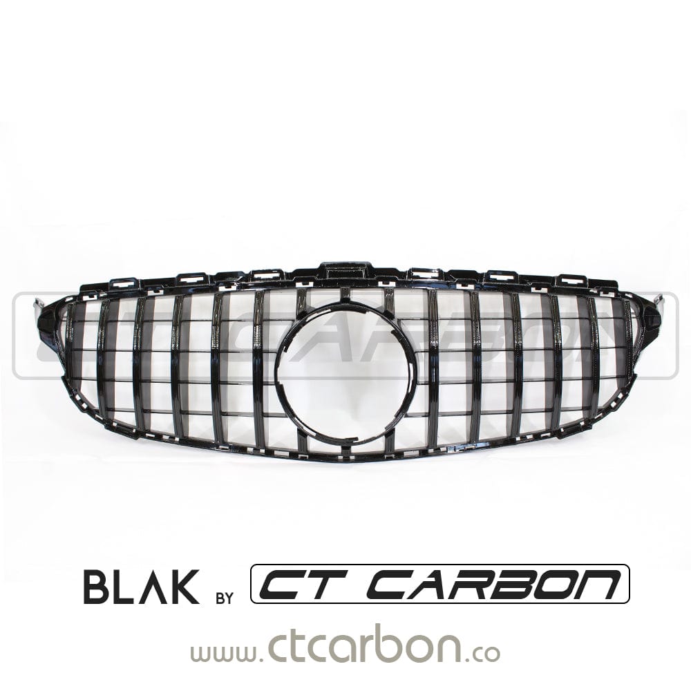 BLAK BY CT GRILLE MERCEDES W205 C CLASS 2014-2018 BLACK GRILLE (WITHOUT CAMERA) - BLAK BY CT CARBON