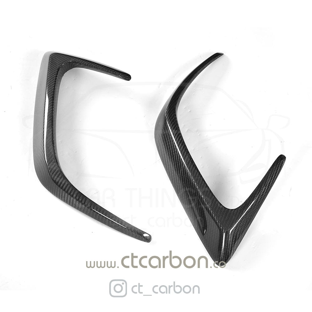 CT CARBON Rear Canards MERCEDES W205 C63 & C63S COUPE 2DR REAR BUMPER CARBON FIBRE CANARDS