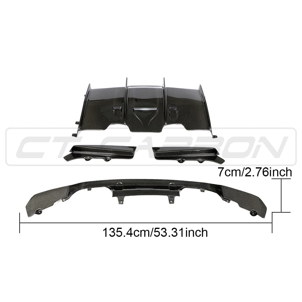 CT CARBON Splitter BMW M3/M4 (F80 F82 F83) CARBON FIBRE DIFFUSER - PS STYLE